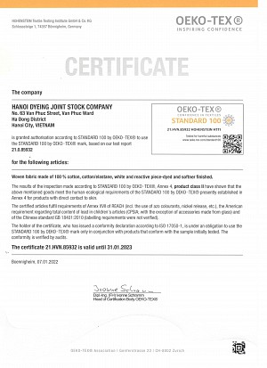 OEKO-TEX Certification - 21.0.85932
